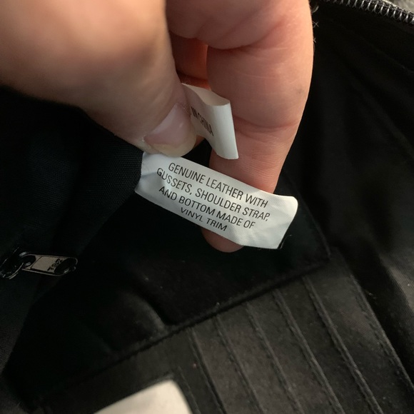 Strada Black Leather BAG Double Handle, Lots of Pockets - Picture 2 of 9